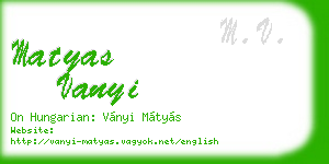 matyas vanyi business card
