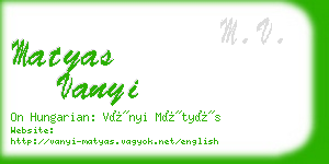 matyas vanyi business card